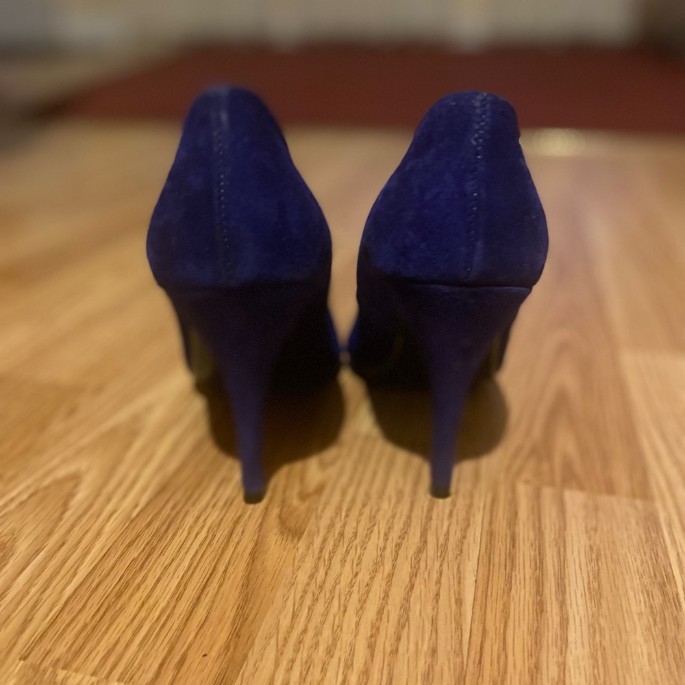 Ladies dress shoes royal blue suede - Picture 3 of 4